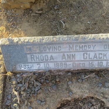 CLACK Rhoda Ann 1889-1964
