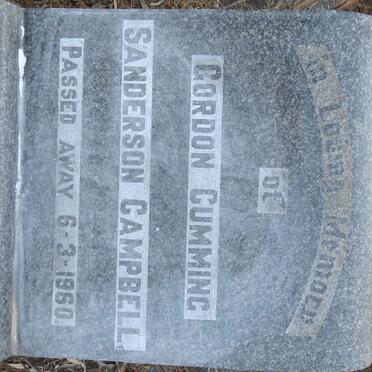 CAMPBELL Gordon Cumming Sanderson -1960