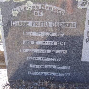 DUGMORE Carrie Frieda 1887-1974