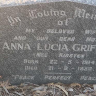 GRIFFITH Anna Lucia nee KIRSTEN 1914-1950