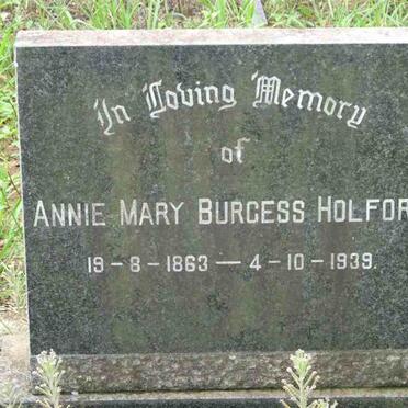 HOLFORD Annie Mary Burgess 1863-1939