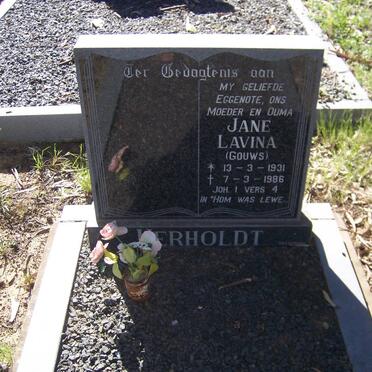 HERHOLDT Jane Lavina nee GOUWS 1931-1986