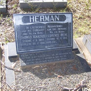 HERMAN Thomas Ignatius 1924-1996 &amp; Florence Irene 1931-