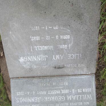 JENNINGS William George 1888-1965 &amp; Alice Amy MUNDELL 1892-1971