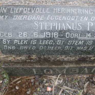 LOMBARD Stephanus P. 1918-1958