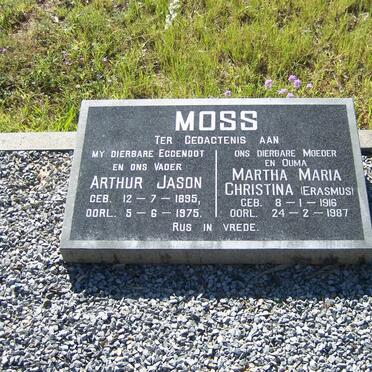 MOSS Arthur Jason 1895-1975 &amp; Martha Maria Christina ERASMUS 1916-1987