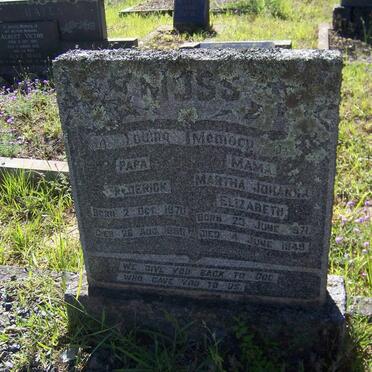 MOSS Frederick 1870-1958 &amp; Martha Johanna Elizabeth 1871-1949
