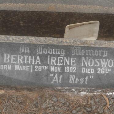 NOSWORTHY Bertha Irene nee WARE 1902-1976