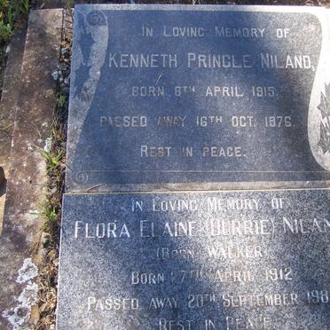 NILAND Kenneth Pringle 1915-1976 &amp; Flora Elaine WALKER 1912-1983