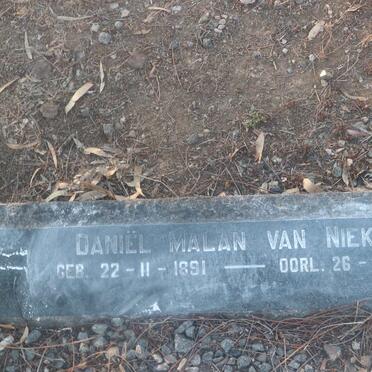 NIEKERK Daniel Malan, van 1891-1957 &amp; Anna Johanna Magdalena WESSELS 1890-1976
