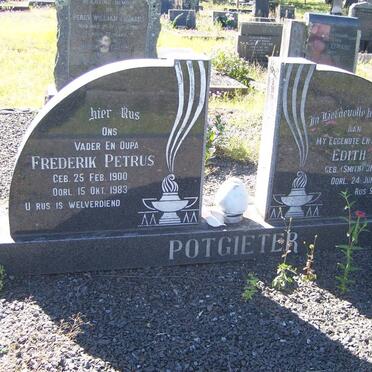 POTGIETER Frederik Petrus 1900-1983 &amp; Edith May SMITH 1903-1954