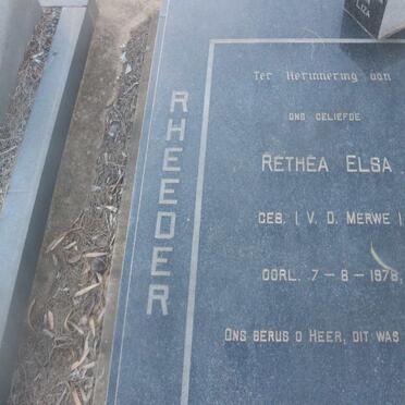 RHEEDER Rethea Elsa nee V.D MERWE -1978