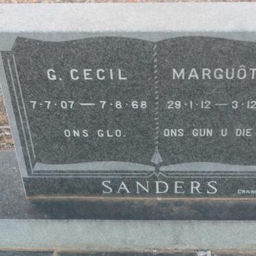 SANDERS G. Cecil 1907-1968 &amp; Marguot E. 1912-1979