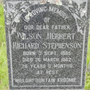 STEPHENSON Wilson Herbert Richard 1885-1962