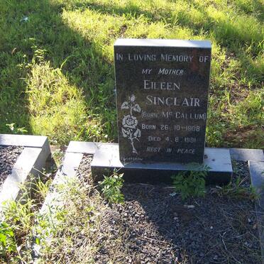 SINCLAIR Eileen nee McCALLUM 1908-1991