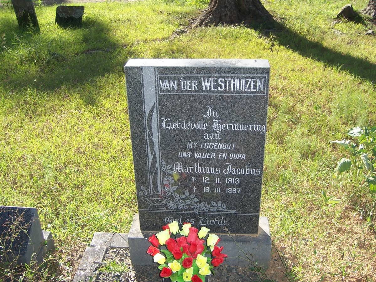 WESTHUIZEN Marthinus Jacobus, van der 1913-1987