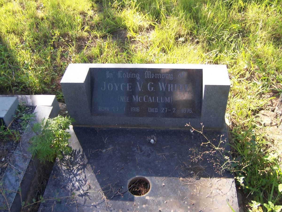 WHITE Joyce V.G. nee McCALLUM 1916-1975