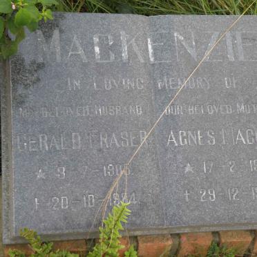 MACKENZIE Gerald Fraser 1905-1984 &amp; Agnes Louisa 1910-1990