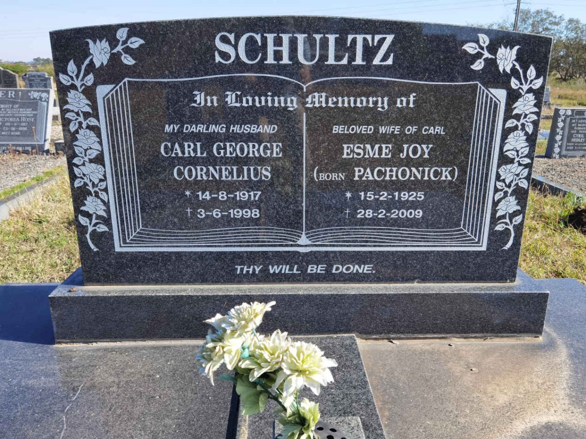 SCHULTZ Carl George Cornelius 1917-1998 &amp; Esme Joy PACHONICK 1925-2009