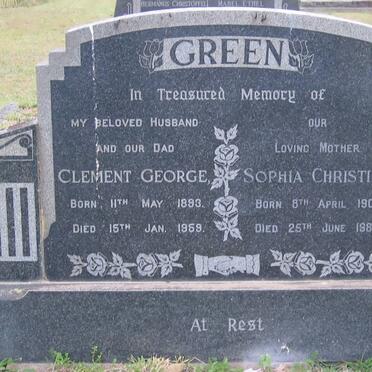 GREEN Clement George 1893-1959 &amp; Sophia Christina 1901-1982