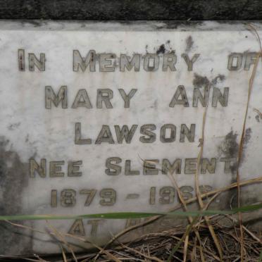 LAWSON Mary Ann nee SLEMENT 1879-1966