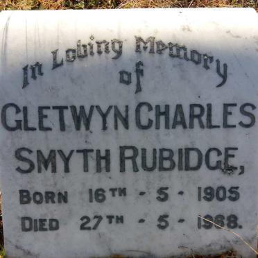 RUBIDGE Gletwyn Charles Smyth 1905-1968