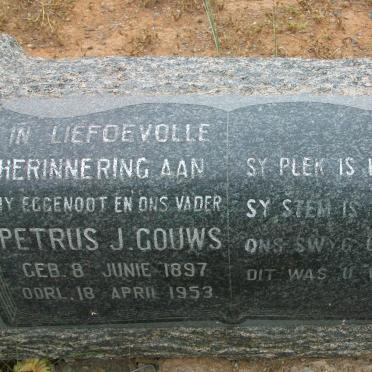 GOUWS Petrus J. 1897-1953