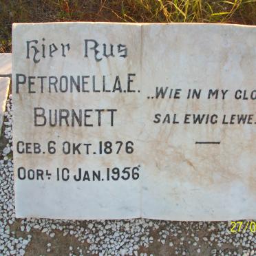 BURNETT Petronella E. 1876-1956