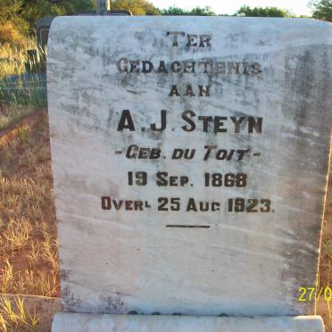 STEYN A.J. nee DU TOIT 1868-1923