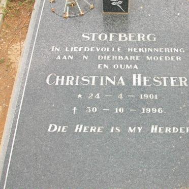 STOFBERG Christina Hester 1901-1996