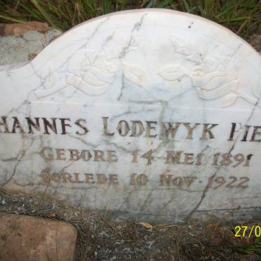 PIETERSE Johannes Lodewyk 1891-1922