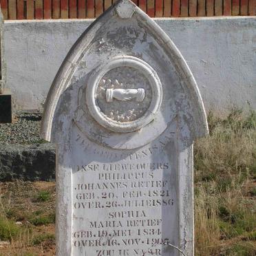 RETIEF Philippus Johannes 1821-1886 &amp;  Sophia Maria 1834-1907