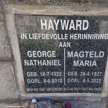 HAYWARD George Nathaniel 1928-2010 &amp; Magteld Maria 1927-2022