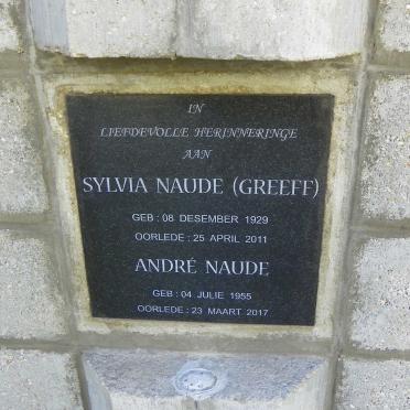 NAUDE Andre 1955-2017 &amp; Sylvia GREEFF 1929-2011