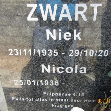 ZWART Niek 1935-2017 &amp; Nicola 1936-