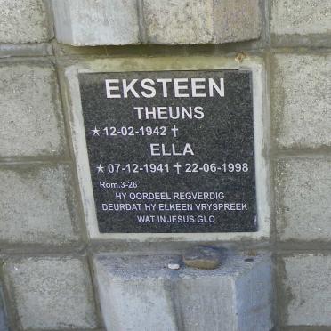 EKSTEEN Theuns 1942- &amp; Ella 1941-1998