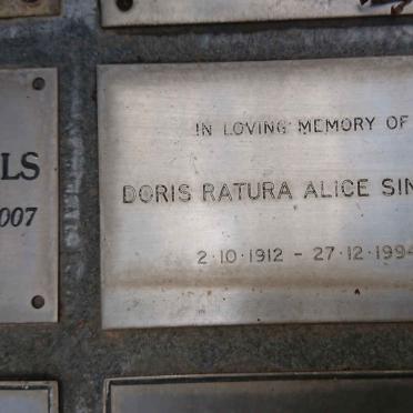 SINCLAIR Doris Ratura Alice 1912-1994