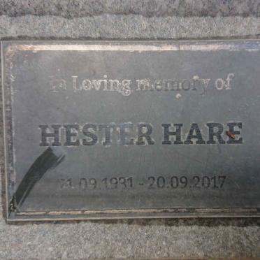 HARE Hester 1931-2017