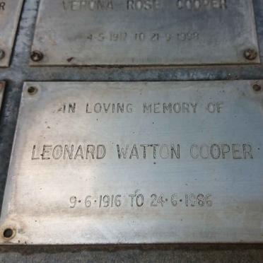 COOPER Leonard Watton 1984-1986