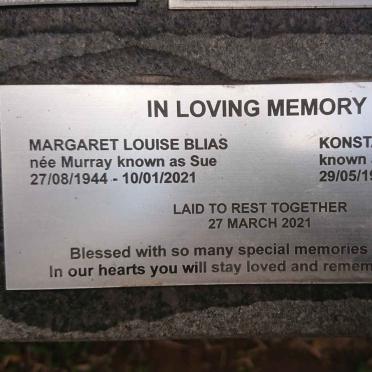 BLIAS Konstantinos 1949-2021 &amp; Margaret Louise MURRAY 1944-2021