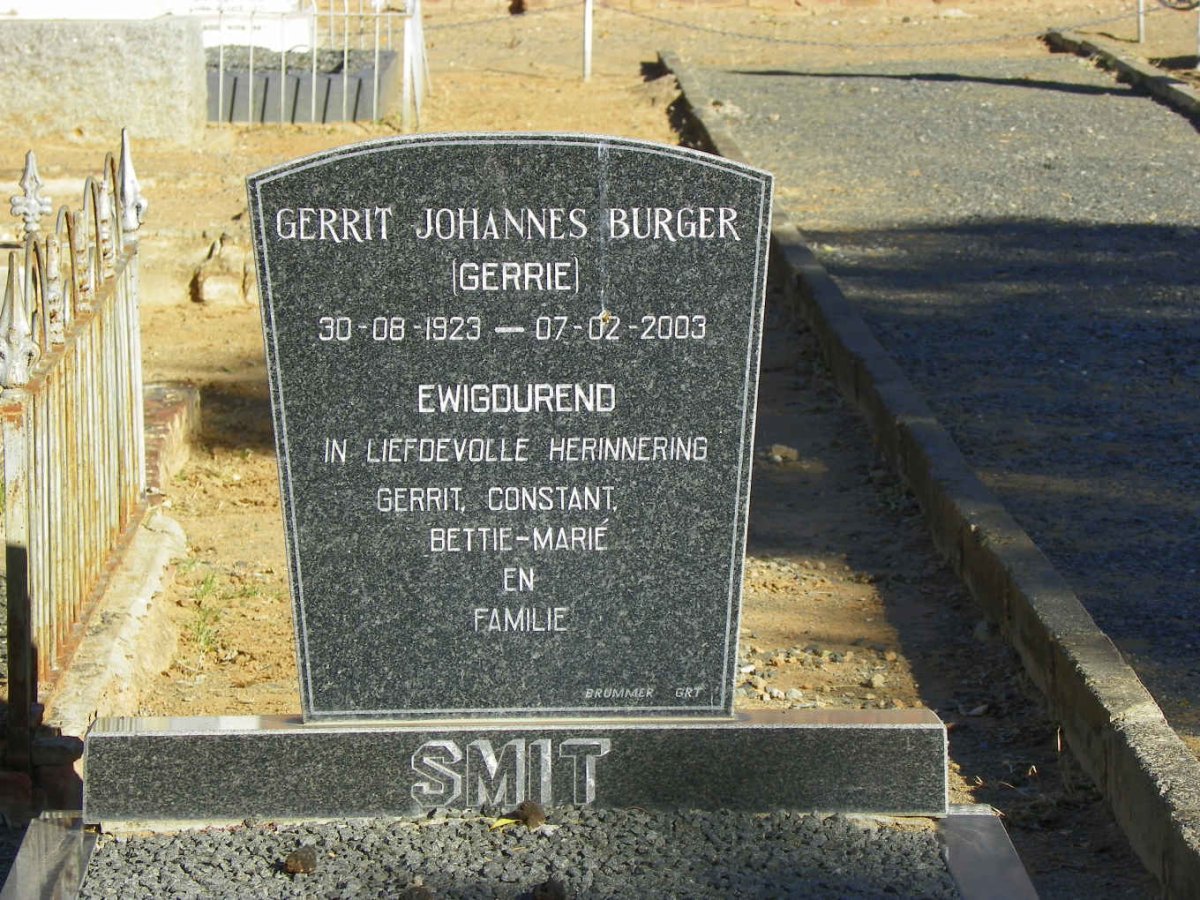 SMIT Gerrit Johannes Burger 1923-2003