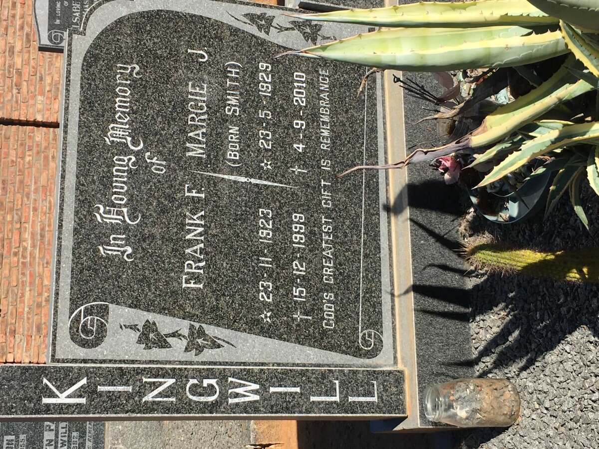 KINGWILL Frank F. 1923-1999 &amp; Margie J. SMITH 1929-2010