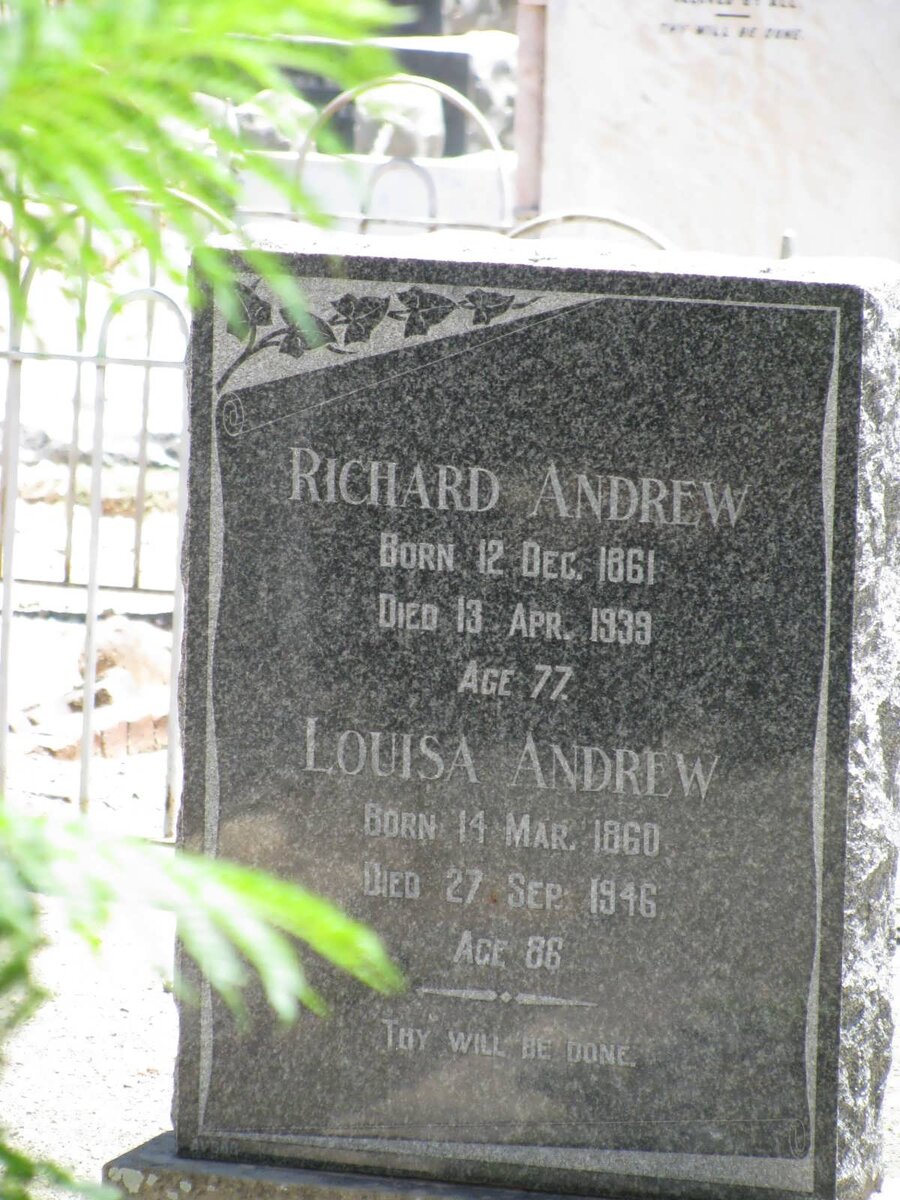 ANDREW Richard 1861-1939 &amp; Louisa 1860-1946