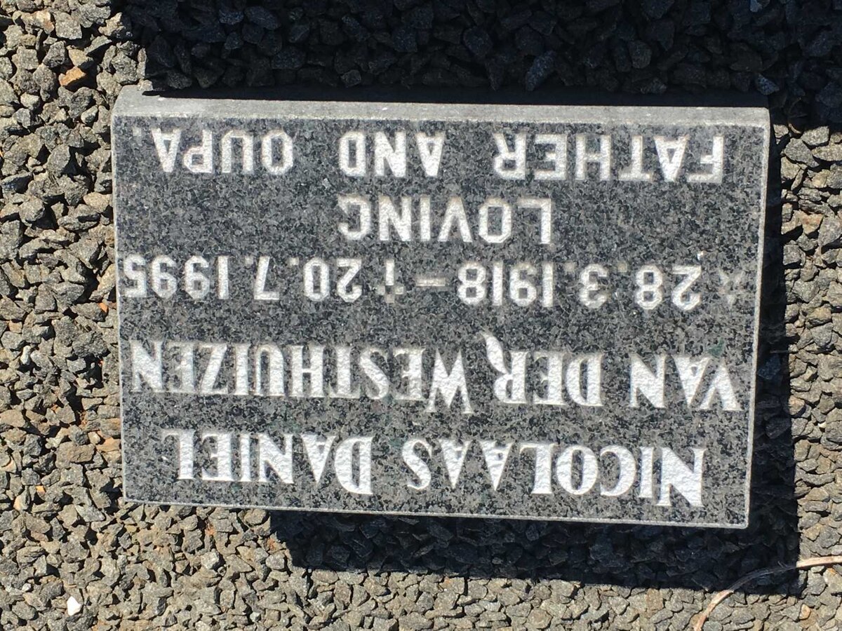 WESTHUIZEN Nicolaas Daniel, van der 1918-1995