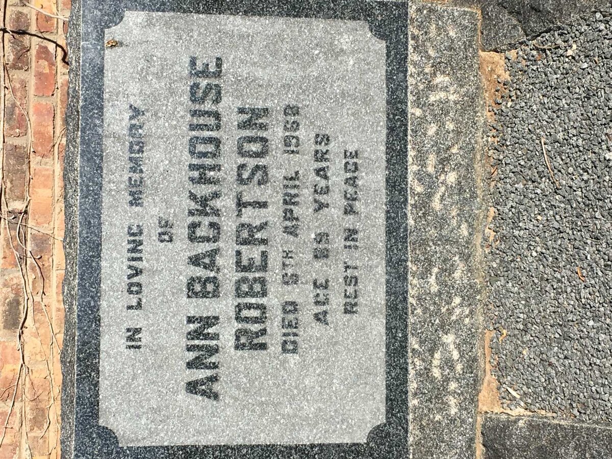 ROBERTSON Ann Backhouse -1968