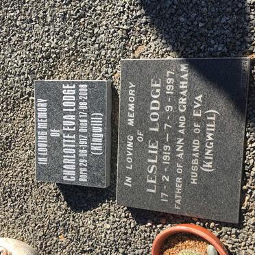 LODGE Leslie 1919-1997 &amp; Charlotte Eva KINGWILL 1917-2008