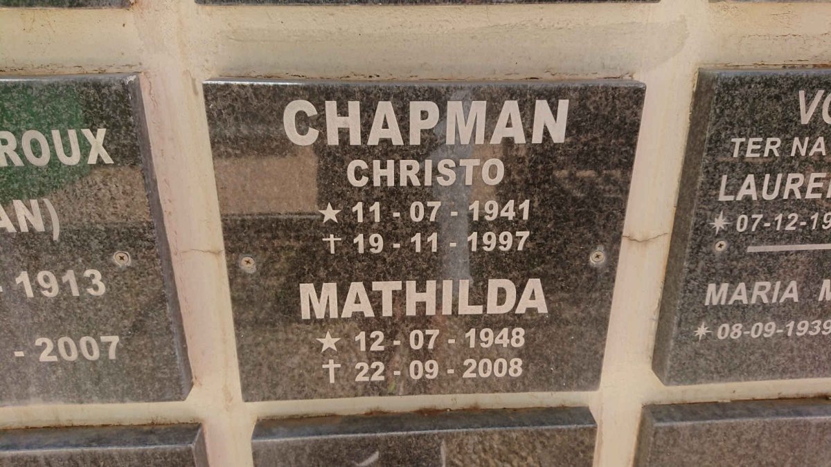 CHAPMAN Christo 1941-1997 &amp; Mathilda 1948-2008