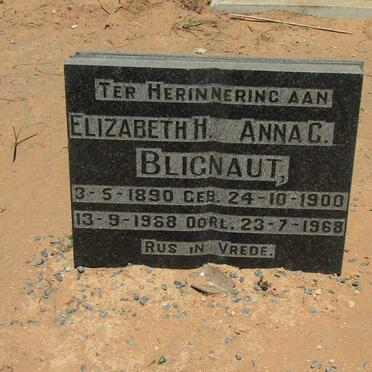 BLIGNAUT Elizabeth H. 1890-1968 :: BLIGNAUT  Anna C. 1900-1968
