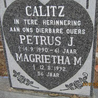 CALITZ Petrus J. -1990 &amp; Magrietha M. -1992