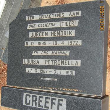 GREEFF Jurgen Hendrik 1899-1972 &amp; Louisa Petronella 1902-1991
